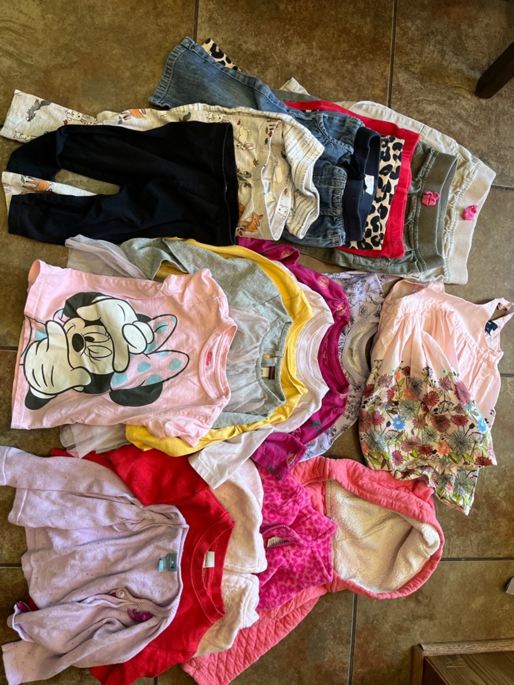 18M Girls Mixed Clothing Lot Bundle- Pink, Red, Yellow, Gray